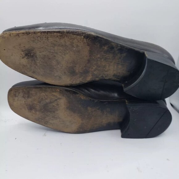 Vintage US9 Handmade Men's Brown Leather Split Toe Lace Up Derby Dress Shoes - Picture 7 of 7